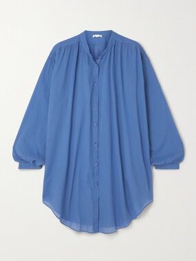 Skin Brea Oversized Cotton-Voile Kaftan Blue size 2 Lightweight Flowy Ethereal M